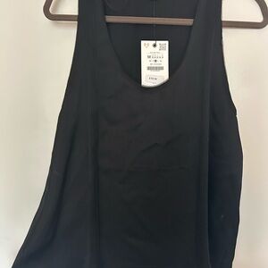 Zara Black Sleeveless Top- Satin